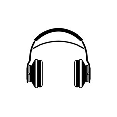 Vector illustration of a black headband headphones.