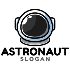 Modern mascot flat design simple minimalist cute head astronaut logo icon design template vector with modern illustration concept style for shop, badge, emblem and label © aldonat