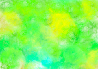 Obraz na płótnie Canvas Grüner und Gelber Rauch, Wasserfarben auf Transparenten Hintergrund, Wolken