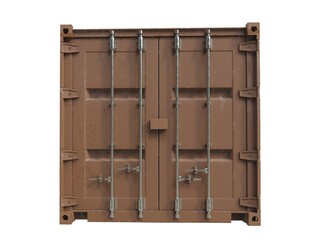 Shipping Cargo Container Twenty Feet for Logistics and Transportation on White Background