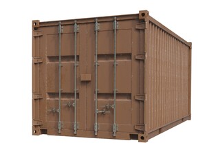 Shipping Cargo Container Twenty Feet for Logistics and Transportation on White Background