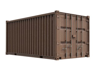 Shipping Cargo Container Twenty Feet for Logistics and Transportation on White Background