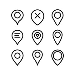 map pin icon or logo isolated sign symbol vector illustration - high quality black style vector icons

