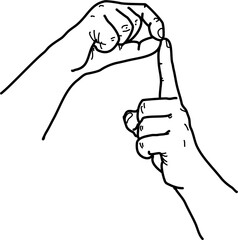 australian sign language fingerspelling alphabet in vector auslan letter p