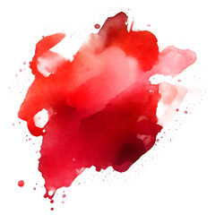 Red watercolor paint droplets on a transparent background. Perfect for artistic projects or as a design element. Generative AI