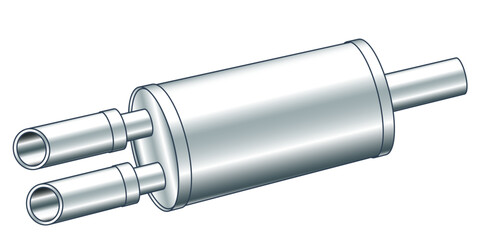 Exhaust muffler illustration