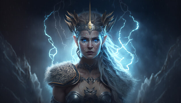 Freyja the god of love, sex, and fertility - German gods - Mythologies - Generative AI	
