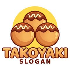 Modern flat design simple minimalist cute takoyaki logo icon design template vector with modern illustration concept style for restaurant, product, label, brand, cafe, badge, emblem