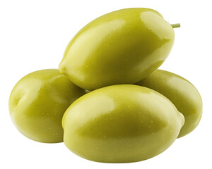 Olives isolated on white background, clipping path, full depth of field