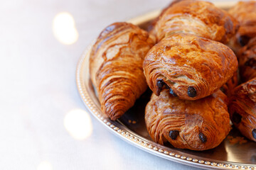 Pain au chocolat, french sweet pastry speciality