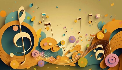 Cartoon style musical notes.