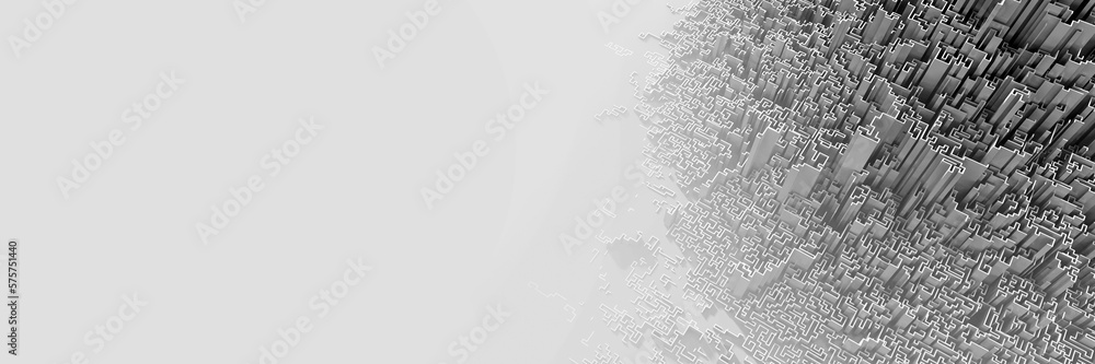 Poster infinite maze mega city: technology and development concepts, original 3d rendering