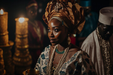 Generative AI. A yoruba bride from nigeria 