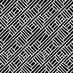 Seamless texture. Labyrinth of white lines on a black background. Generative ai