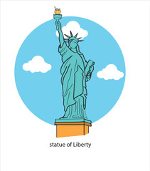 Statue of Liberty, new york- usa hand drawing vector illustration 
