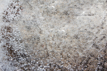 Obraz premium Close up photo texture of frozen ice on concrete surface.