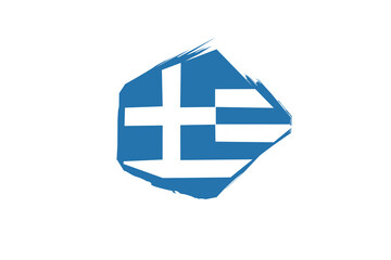 Greece flag design illustration, simple icon flag design with elegant concept