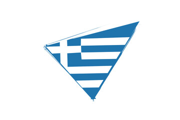 Obraz premium Greece flag design illustration, simple icon flag design with elegant concept