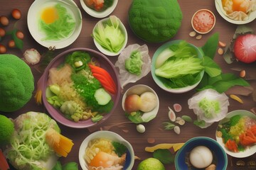 Healthy Japan of vegetable food - generative ai
