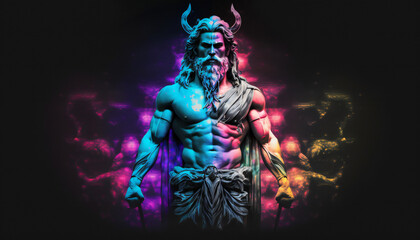 Naklejka premium Freyr the god of male virility and good weather - German gods - Mythologies - Generative AI