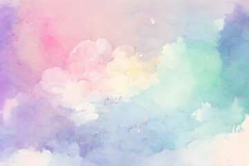 Fototapeta na wymiar Colorful Pastel Colors Clouds