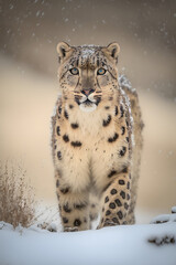 Obraz premium The Elusive Beauty of the Snow Leopard