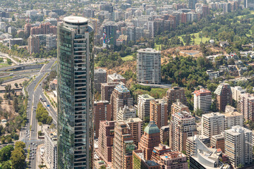 Fototapeta na wymiar Santiago, Chile urban skyline and cityscape