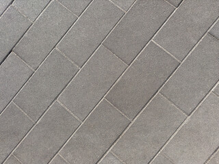 Looking down on cement tile floor