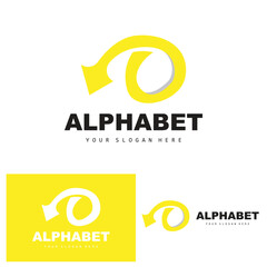 D Letter Logo, Simple Alphabet Design, Modern Minimalist Font Vector