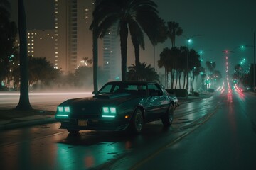 Car 80s Miami Vice style 