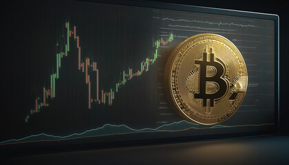 Bitcoin - Join the Bitcoin craze and start trading today. The graph shows its potential for profit - ai generated
