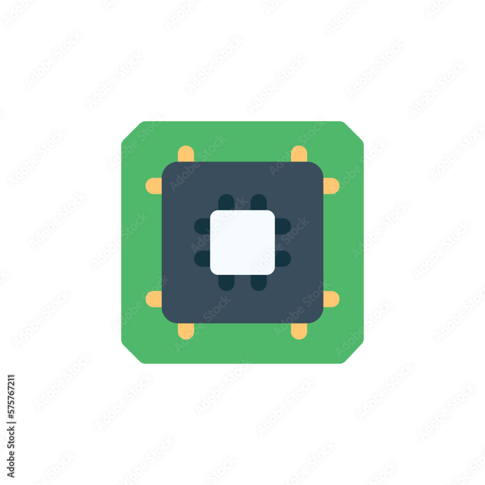 Poster processor vector icon. computer component icon flat style. perfect use for logo, presentation, websi