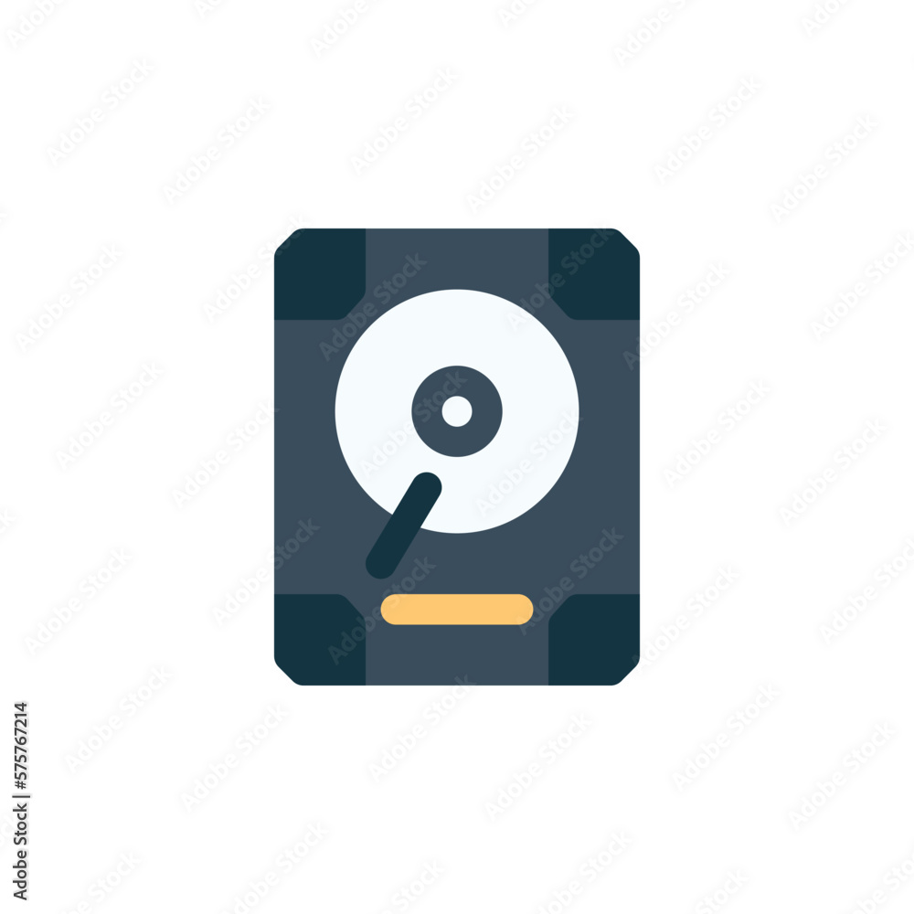 Poster hard disk vector icon. computer component icon flat style. perfect use for logo, presentation, websi