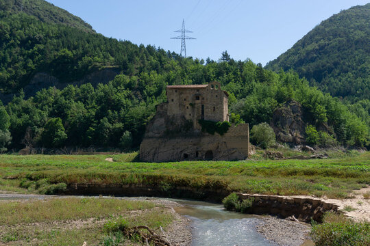 Beautiful morning in front of the Monastery of Sant Salvador de la Vedella