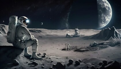Astronauts on the moon
