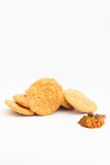 Namkeen Masala Mathri Also Called Matthi, Mathiya, Mathi, Farsi Poori, Farsan, Pharsaṇ Or Mathari Is Famous Tea Time Gluten Free Snacks Consumed Mostly During Festivals Like Diwali, Holi, Karwa Chauth