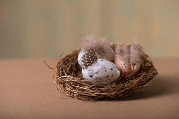 Naklejka na ściany i meble easter eggs in nest