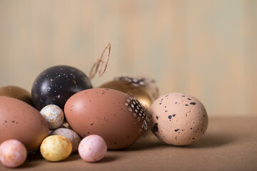 easter eggs in a nest
