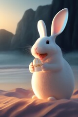 easter bunny on the beach