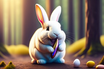 easter bunny with egg