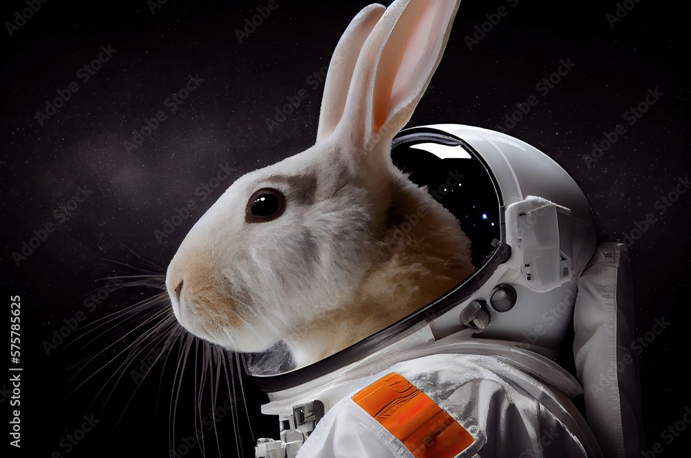 Poster bunny astronaut out of this world exploring generative ai