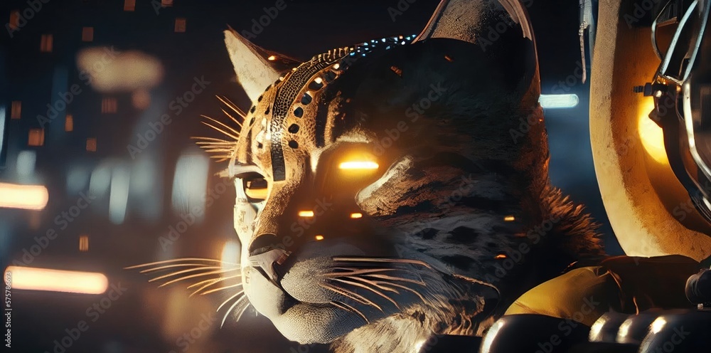 Poster cheetah spaceman out of this world exploring new worlds generative ai