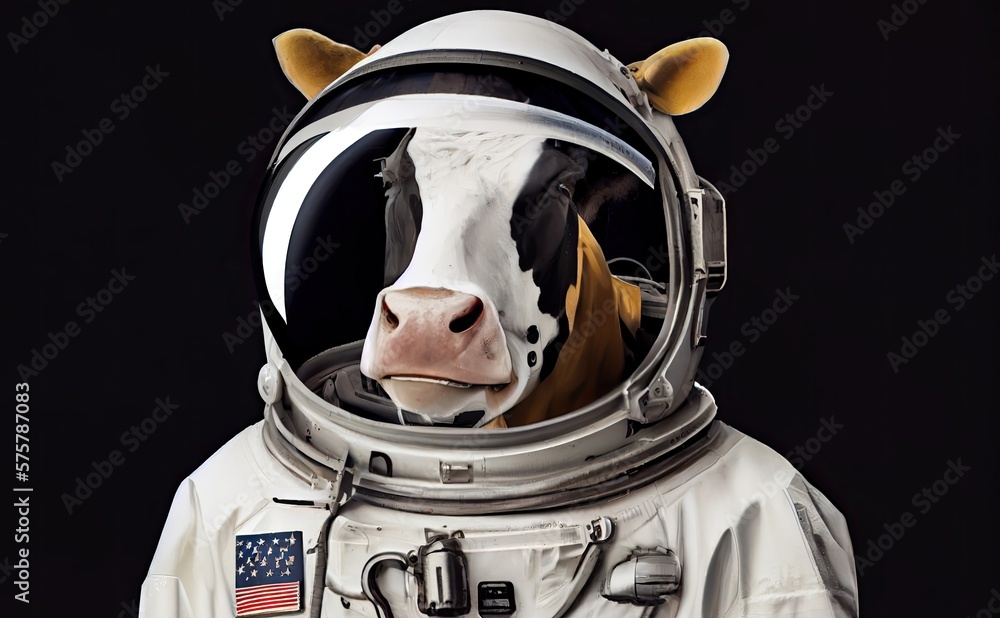 Poster cow astronaut out of this world exploring generative ai