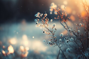 Winter Nature Background Scene. AI generative.