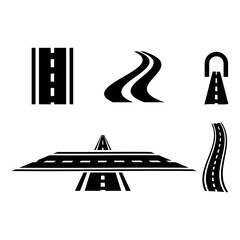 Fototapeta premium black road icons trendy style illustration on white background..eps
