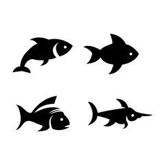 Fish icons set. vector trendy style on white background..eps