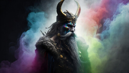Loki, a cunning trickster - German Mythologies - Generative AI - obrazy, fototapety, plakaty