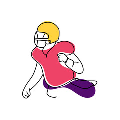 Line art flat illustration Super Bowl is a great choice for any graphic design project related to this event, such as posters, banners, flyers or advertisements.