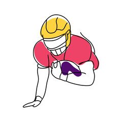 Line art flat illustration Super Bowl is a great choice for any graphic design project related to this event, such as posters, banners, flyers or advertisements.