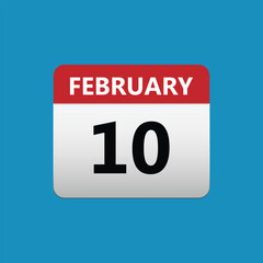 February 10 Concept Design. Vector Illustration.